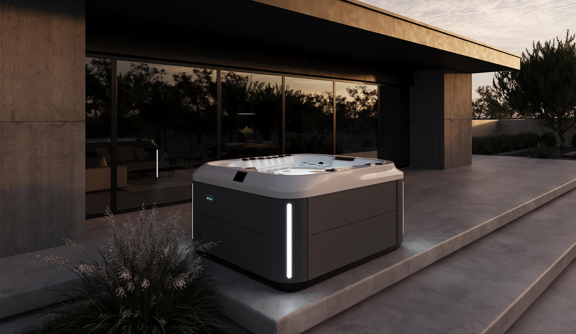 Capri Hot Tub lifestyle night view