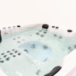 Platinum Spas Happy hot tub interior view showing seats, headrests and jets