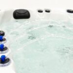 Platinum Spas Happy hot tub cascading water fountain jets with LED accent lighting