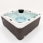 Platinum Spas Happy hot tub close front three-quarter studio shot