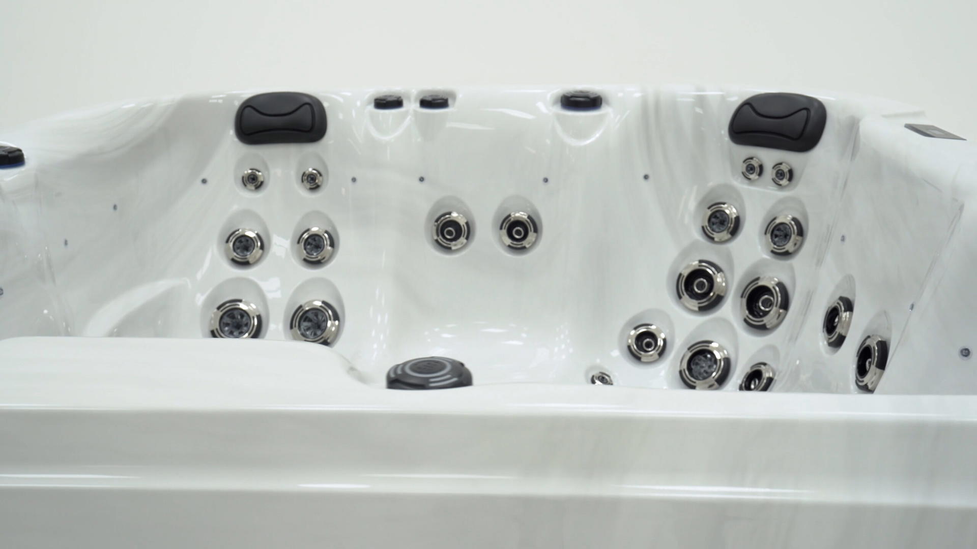 Sterling Silver Aristech acrylic shell inside a Platinum Spas hot tub