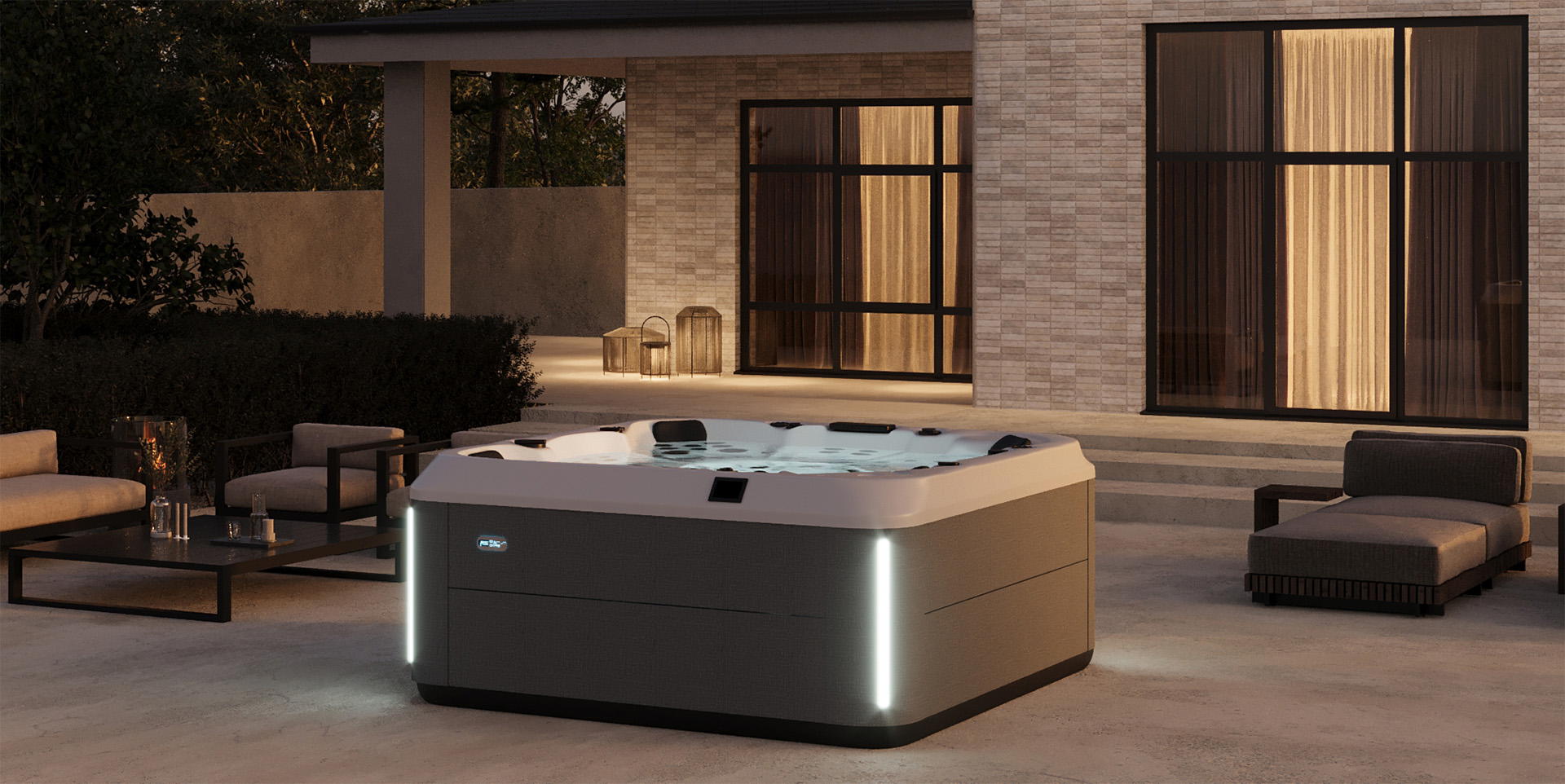Portofino Hot Tub lifestyle night view