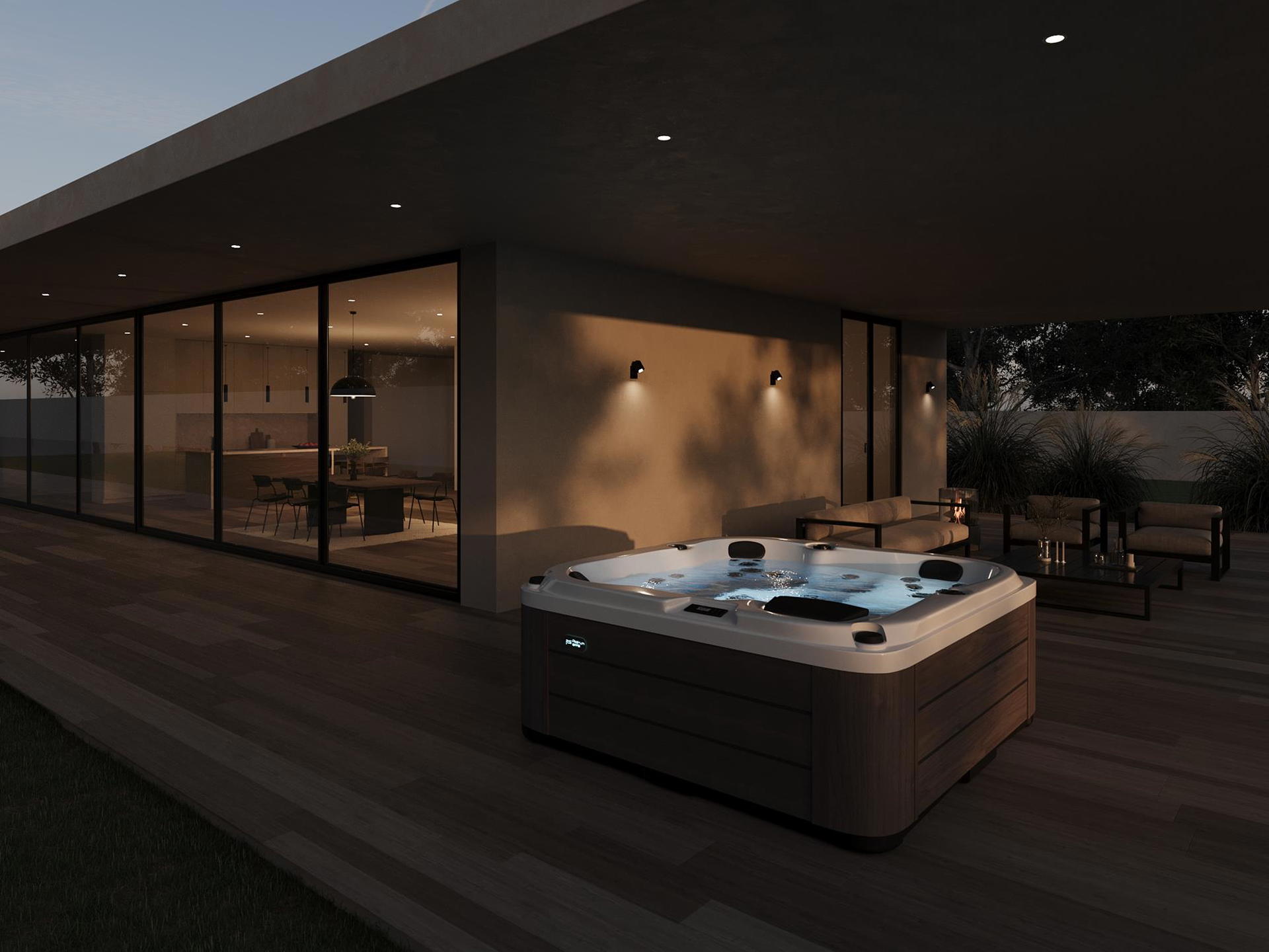 Reims Hot Tub lifestyle night view