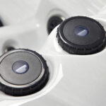 Platinum Spas Portofino hot tub in Sterling Silver