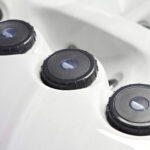 Platinum Spas Portofino hot tub in Sterling Silver
